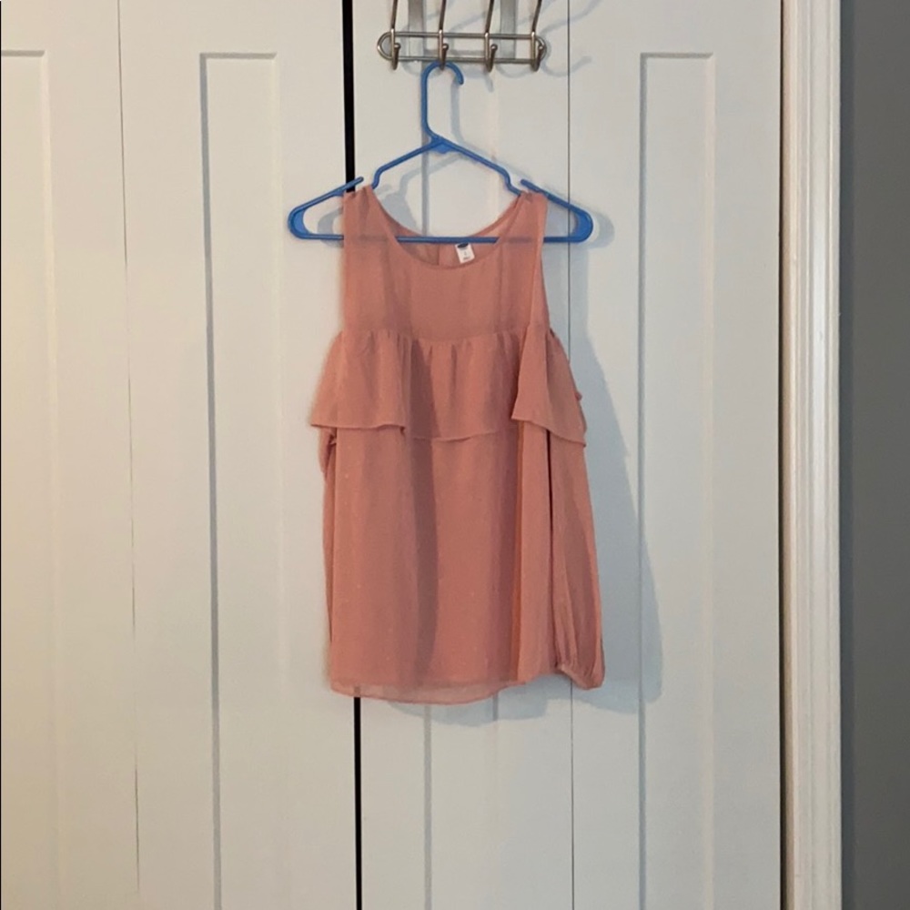 Pink loose cold shoulder blouse